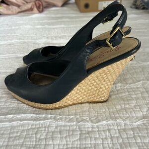 Lily Pulitzer Navy Blue Wedge Sandals